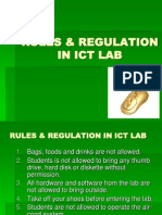 Rules & Regulation in Ict Lab