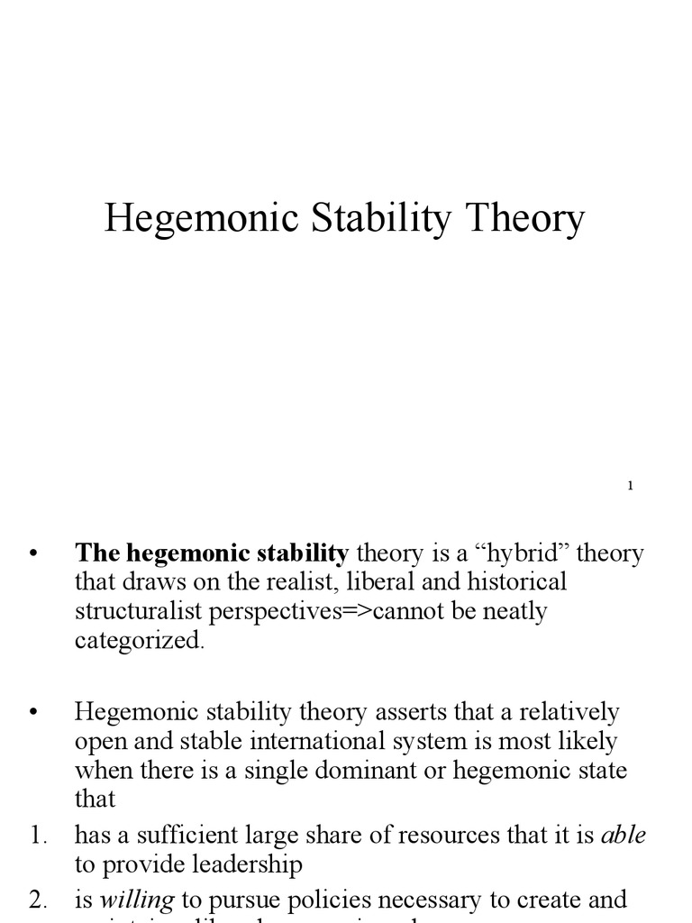Overview of Hegemonic Stability Theory | PDF | Hegemony | Public Good