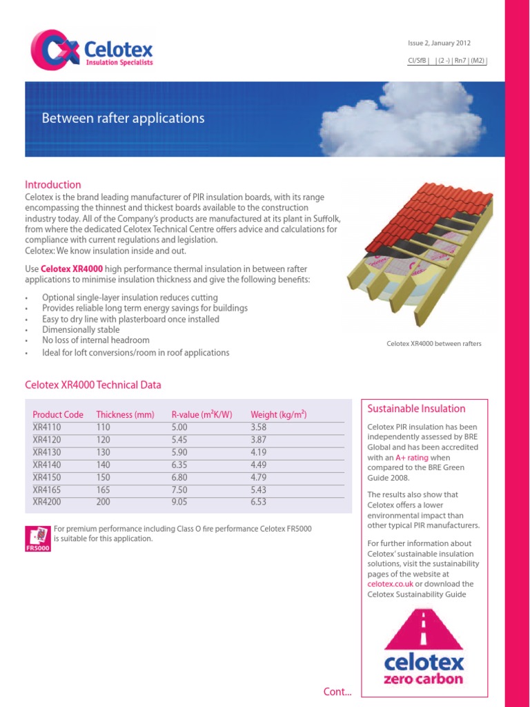 Celotex FR5000 Installation Guide | PDF | Building Insulation | Drywall
