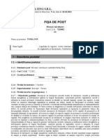 Fisa de Post Mecanic Intretinere TOMA