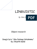 Linguistic Analysis of Code Mixing in "Aku Datang Untukmmu