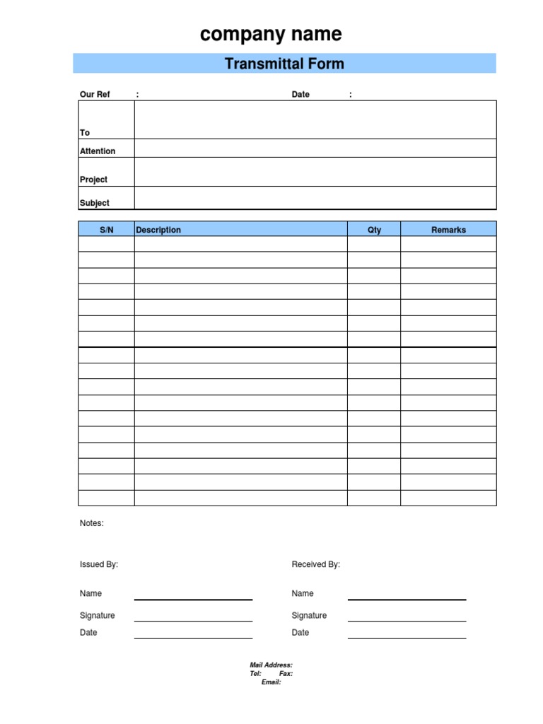 17 Printable Transmittal Template Forms Fillable Samp - vrogue.co