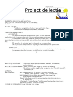 Proiect de Lectie Stiinte Cl.4