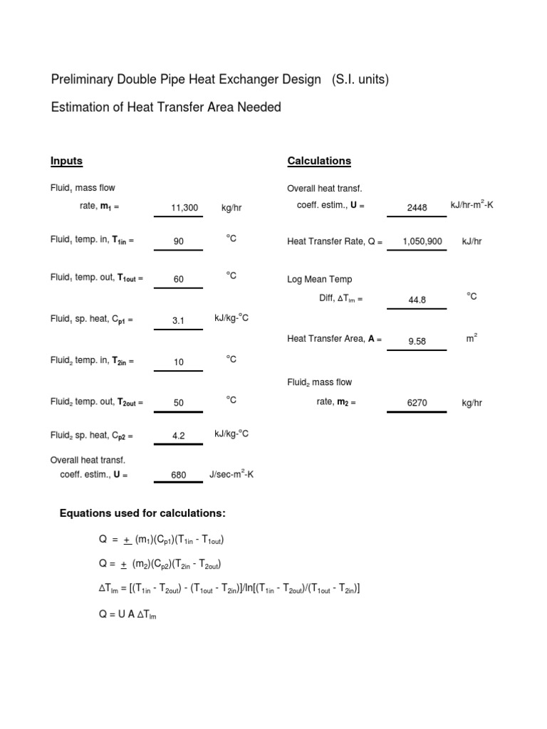 Double Pipe Heat Exchanger Design Guide | PDF | Fluid Dynamics ...
