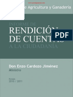 Informe Rendición de Cuentas A La Ciudadanía - Don Enzo Cardozo Jiménez Ministro - Periodo 2010 2011 - Portalguarani PDF