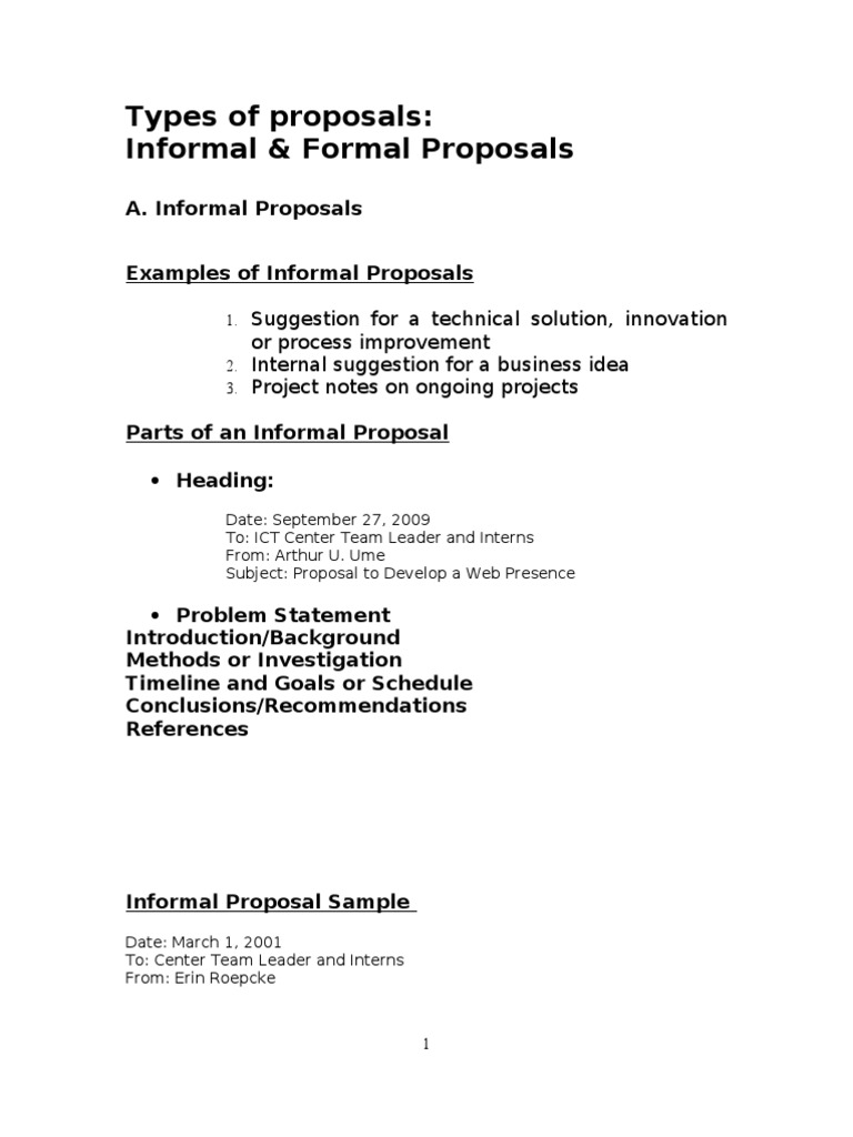 4.2 Sample InformalProposal | PDF | Teachers | Communication