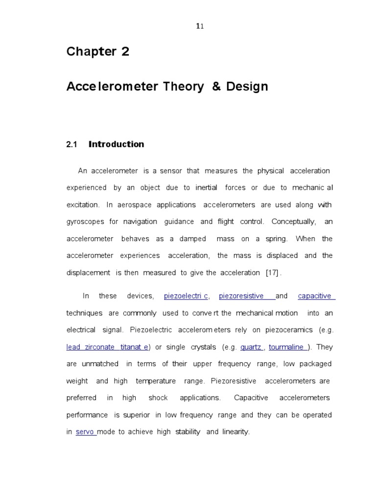 Accelerometer Theory & Design | PDF | Accelerometer | Capacitor