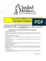 Gaceta Oficial Del Distrito Federal: Í N D I C E Administración Pública Del Distrito Federal