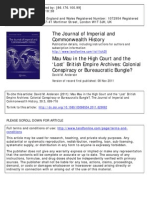 Download David M Anderson 2011 Mau Mau in the High Court and the Lost British Empire Archives Colonial Conspiracy or Bureaucratic Bungle The Journal of Imperial and Commonwealth History 395 699716 by Trep SN112314452 doc pdf