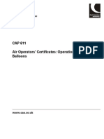 CAP 611 Air Operators' Certificates: Operation of Balloons: Safety Regulation Group