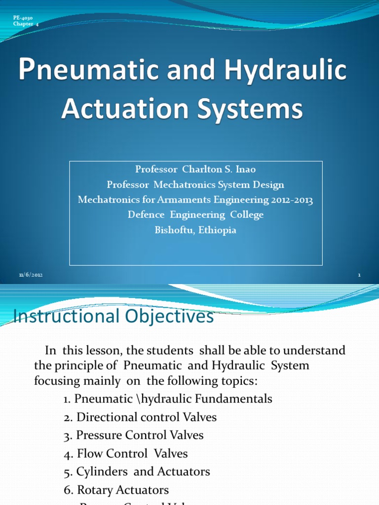 Pneumatic and Hydraulic Systems Overview | PDF | Valve | Piston