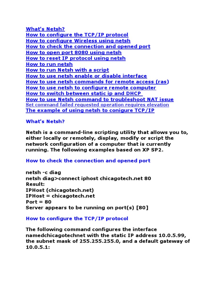 What is Netsh Command | Ip Address | Port (Computer Networking)