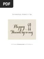 Give Thanks Happy Thanksgiving Sign 5x7 - Tomkat Studio