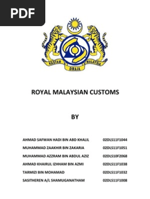Royal Malaysian Customs Tariff Customs