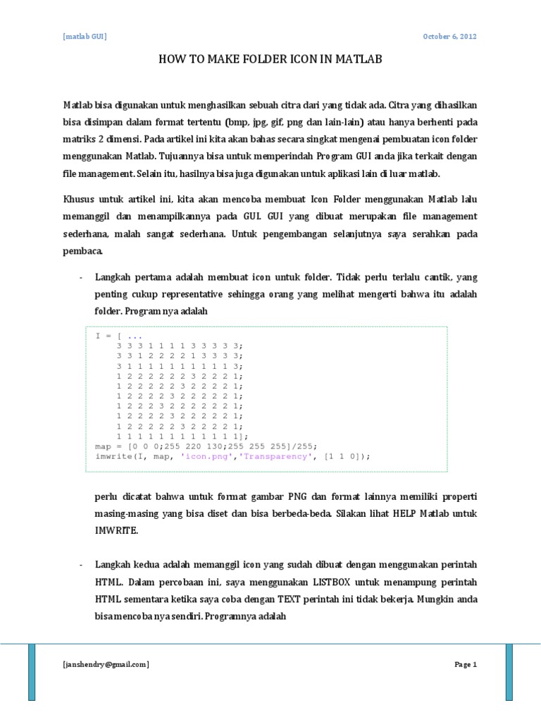 How To Make Folder Icon in Matlab PDF