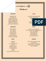 Compass Cafe Menu