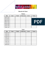 Horario de Clases: Hora Lunes Martes Miercoles Jueves Viernes