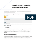 How To Create and Configure A Meeting Room Mailbox With Exchange Server 2007