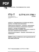 Itu-T: ASON Routing Architecture and Requirements For Link State Protocols