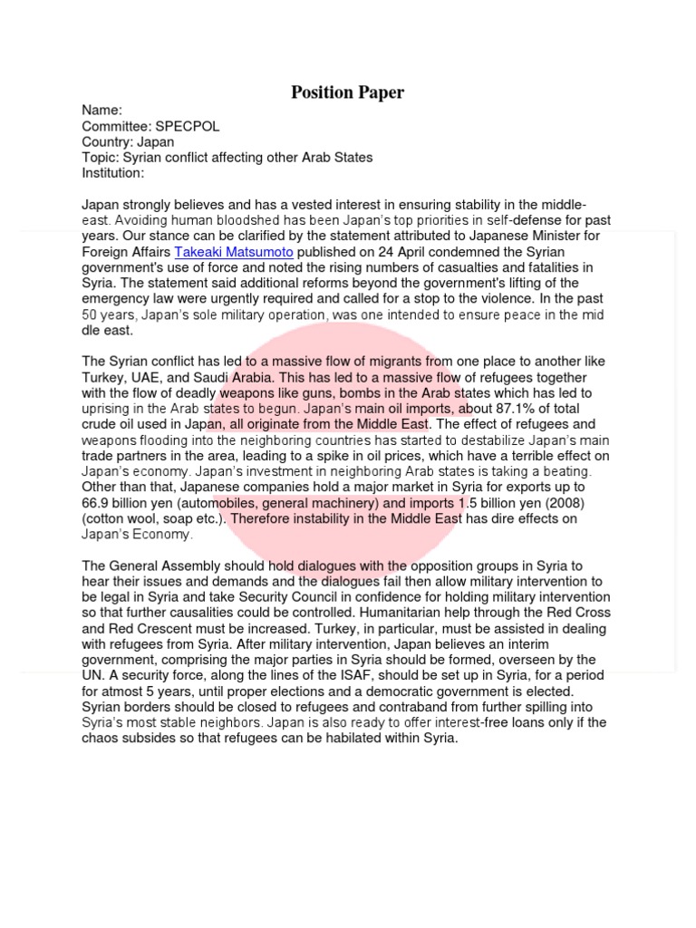 Japan's Position on Syrian Conflict | PDF | Syria | Arab World