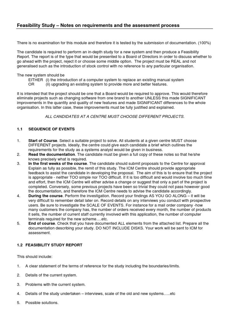 Feasibility Study Report Guidelines | PDF | Feasibility Study | Test ...