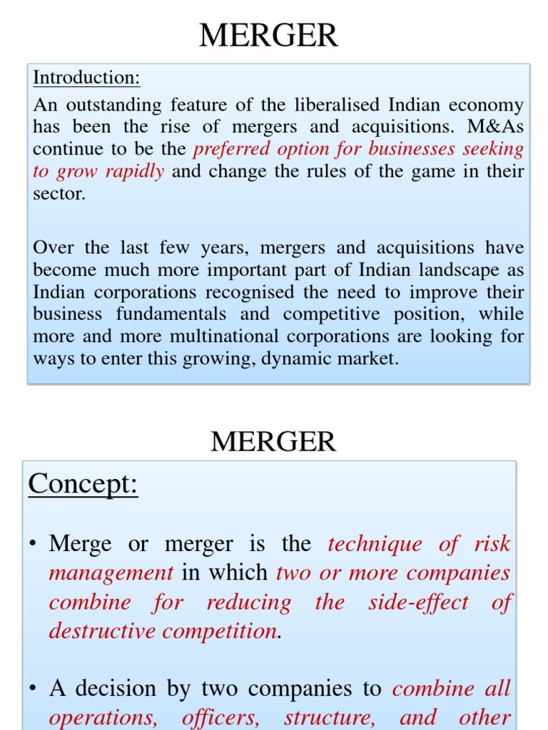 Merger | PDF | Mergers And Acquisitions | Consolidation (Business)