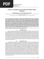 A Survey On Medium Access Control in Wireless Sensor Networks