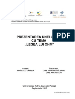 Prezentarea Unei Lectii Cu Tema Legea Lui Ohm