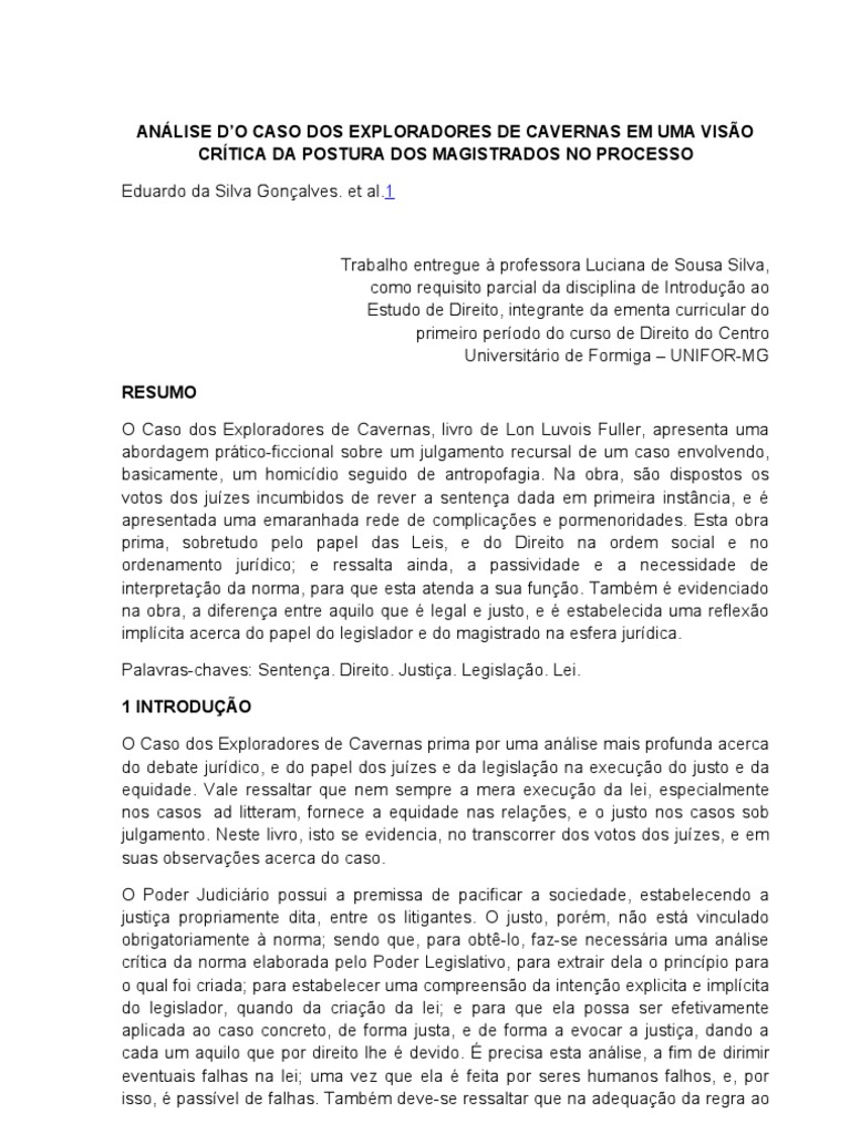 Caso Dos Exploradores de Caverna Juiz
