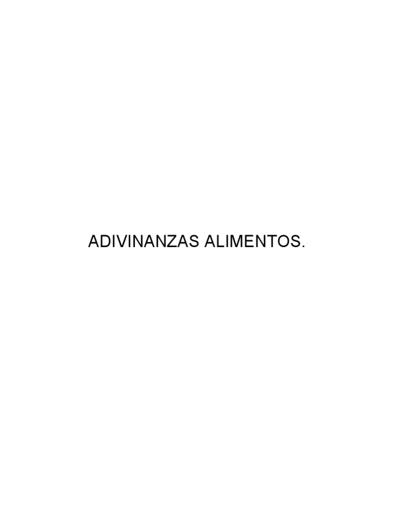 Adivinanzas de Alimentos para Niños | PDF