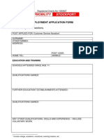 Shopmobility Stockport Staff Application Form - Csa