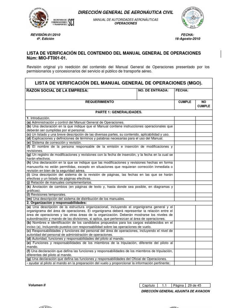 Guía Inspeción MGO. MANUAL DEL INSPECTOR DE AERONAVEGABILIDAD