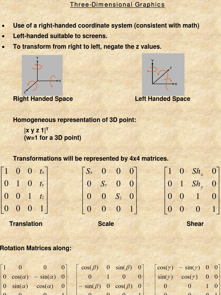 3D Graphics and Transformations | PDF