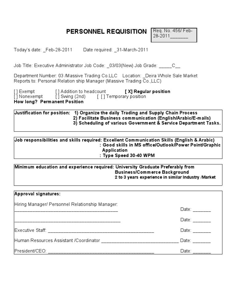 Executive Admin Job Opening 2011 | PDF | Economies | Business