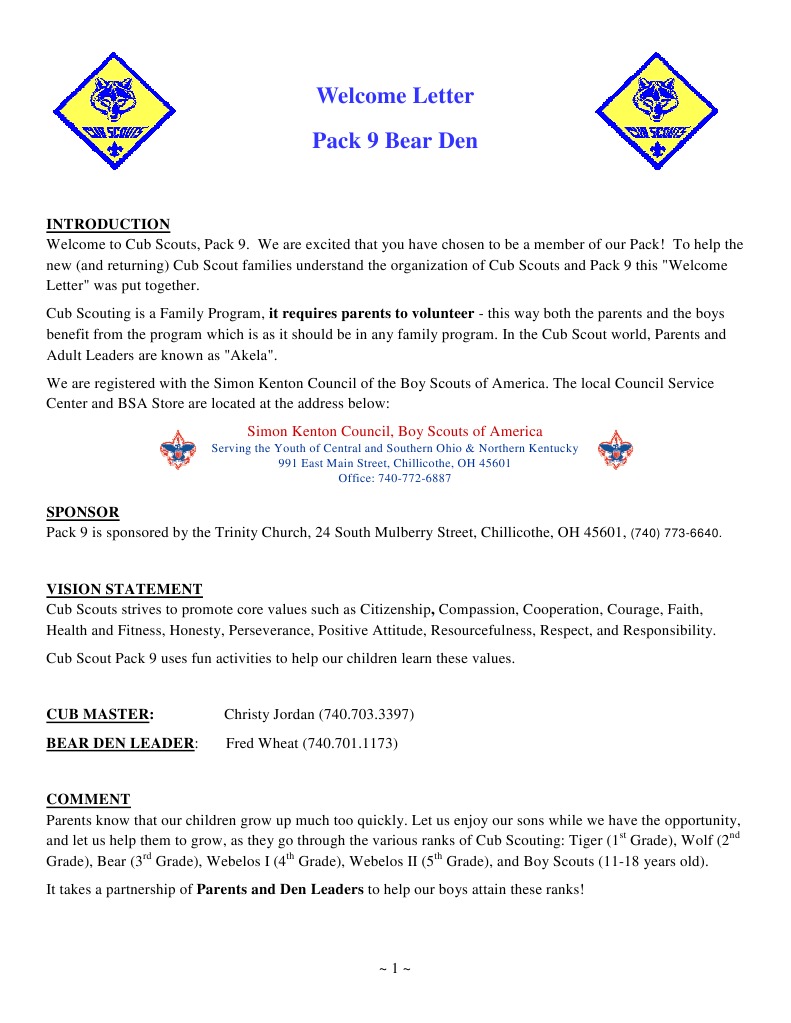 Welcome Letter | PDF | Youth Movements | Youth Organizations