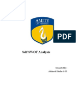 Self SWOT Analysis: Submitted By: Abhinesh Khullar C-55