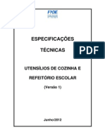 Especificacoes Tecnica Utensilios de Cozinha e Refeitorio Escolar