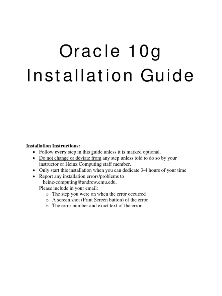 Oracle Installation | PDF | Computers
