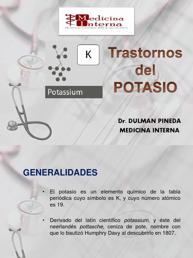 Trastornos Del Potasio | PDF | Potasio | Dieta y nutrición