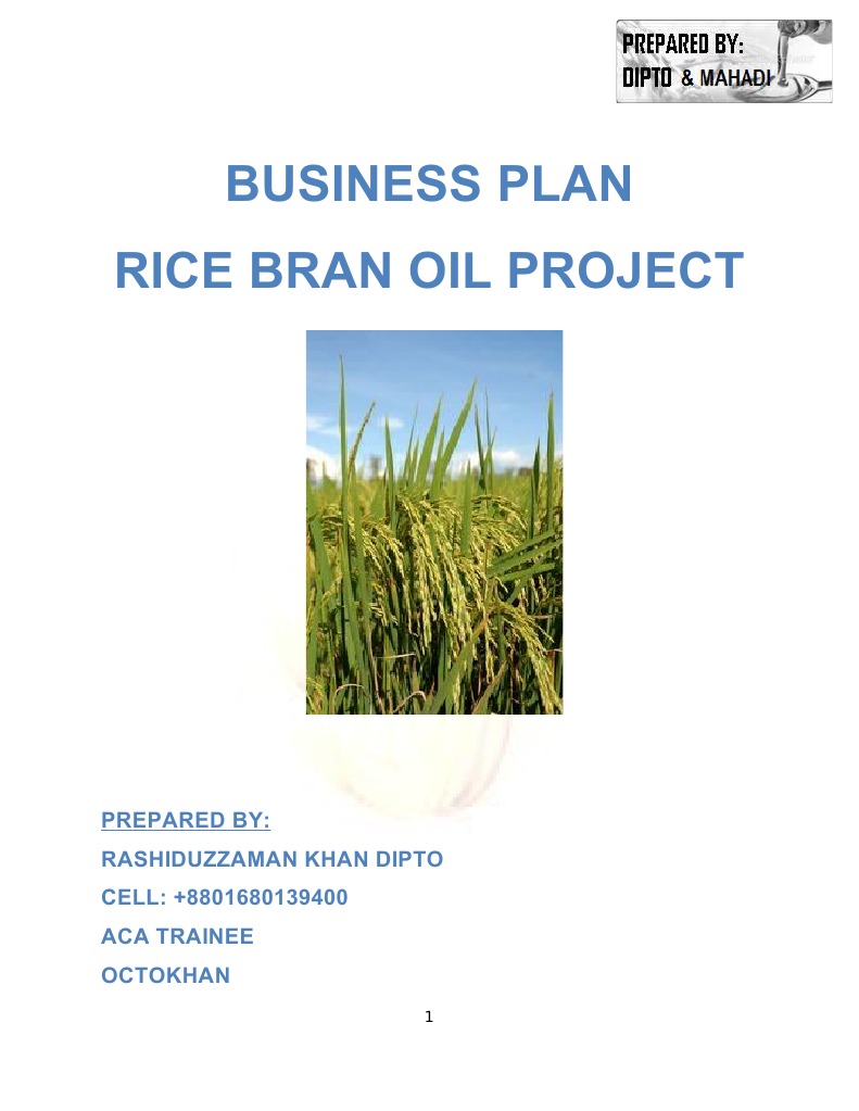 business plan for rice processing company