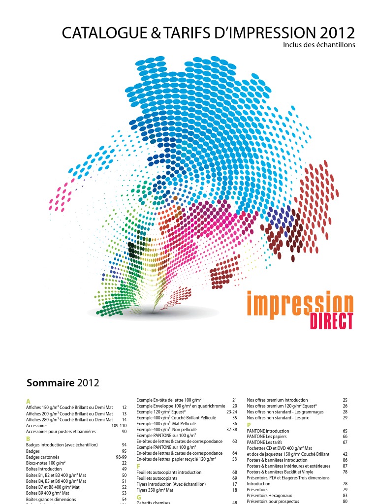 Catalogue 2012, PDF, Impression