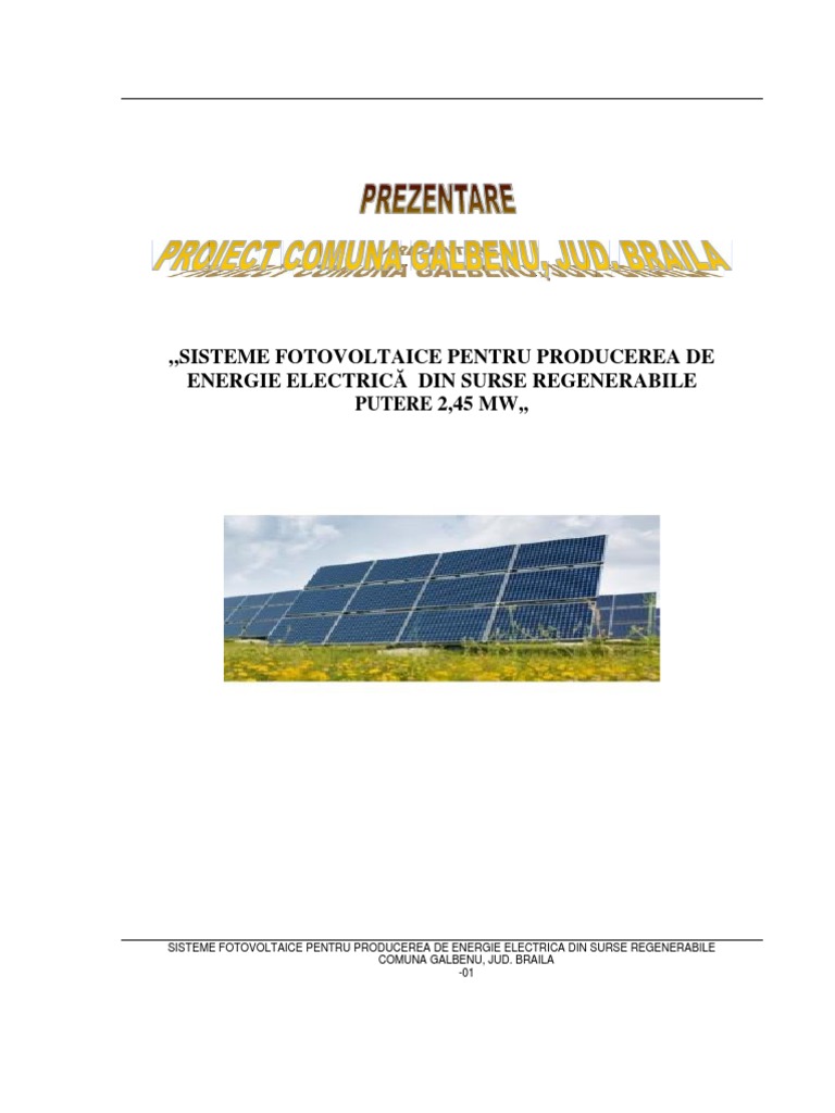 Duplication Painstaking Grit Prezentare Proiect Fotovoltaic Galbenu | PDF