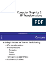 Computer Graphics 3: 2D Transformations: Downloaded From