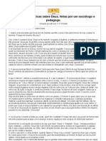 Reflexões críticas sobre Deus, feitas por um sociólogo e pedagogo