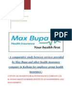 A Comparative Study Between Services Provided by Max Bupa and Other Health Insurance Company in Kolkata For Employee Group Health Insurance