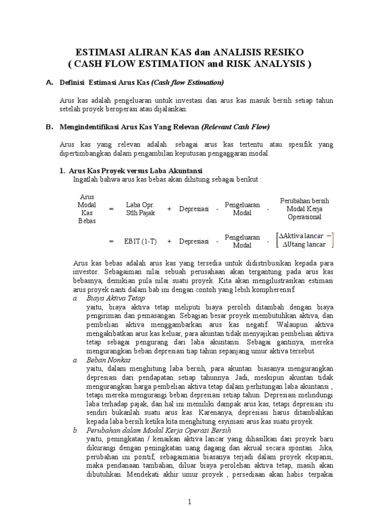 Chapter 12 Cash Flow Estimation And Risk Analysis