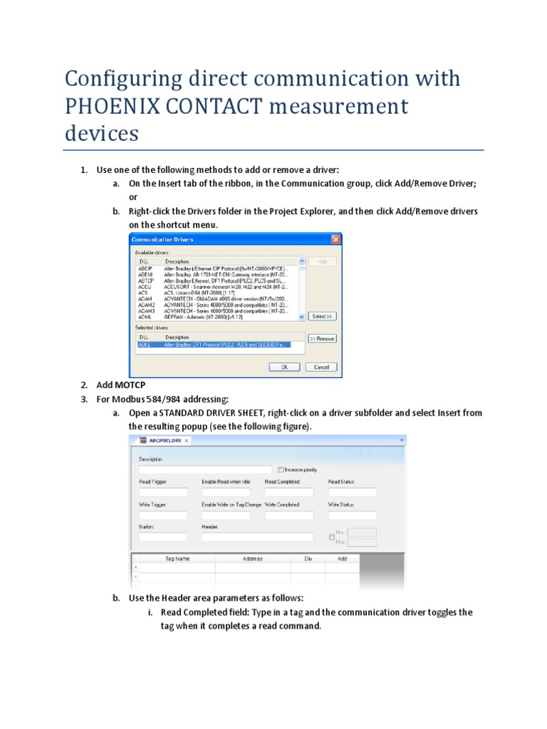 Configuring MOTCP for PHOENIX Devices | PDF | Business | Computers