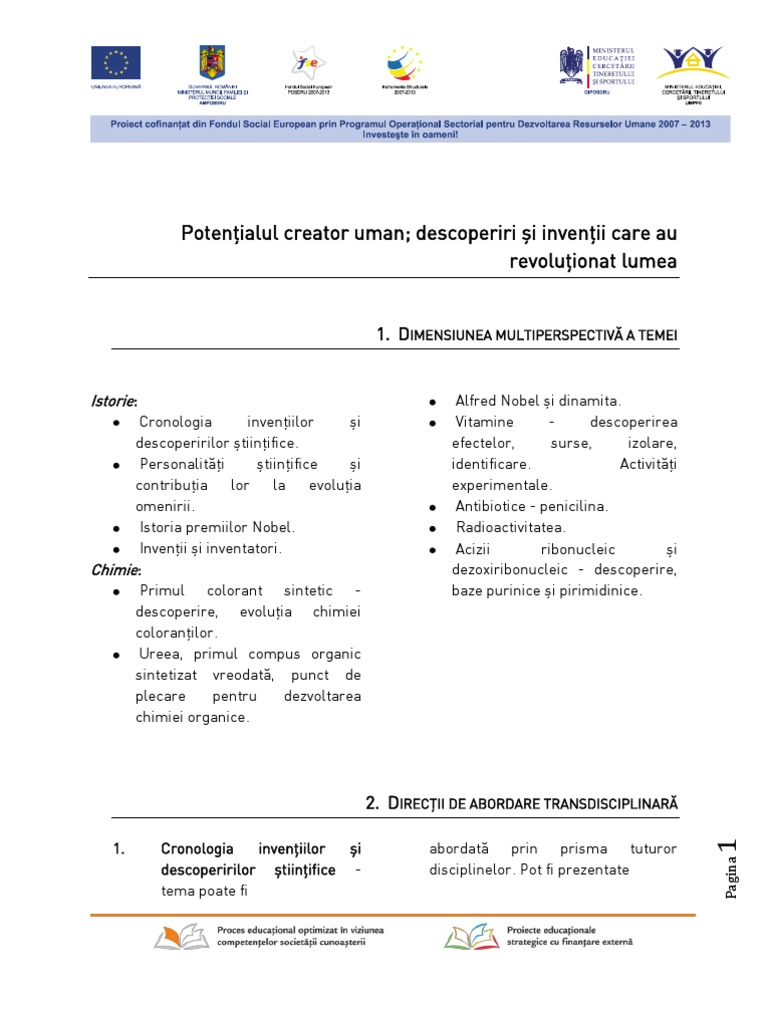 Descoperiri Si Inventii Care Au Revolution at Lumea | PDF