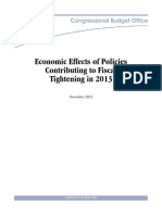 CBO: Economic Effects of Policies Contributing To Fiscal Tightening in 2013