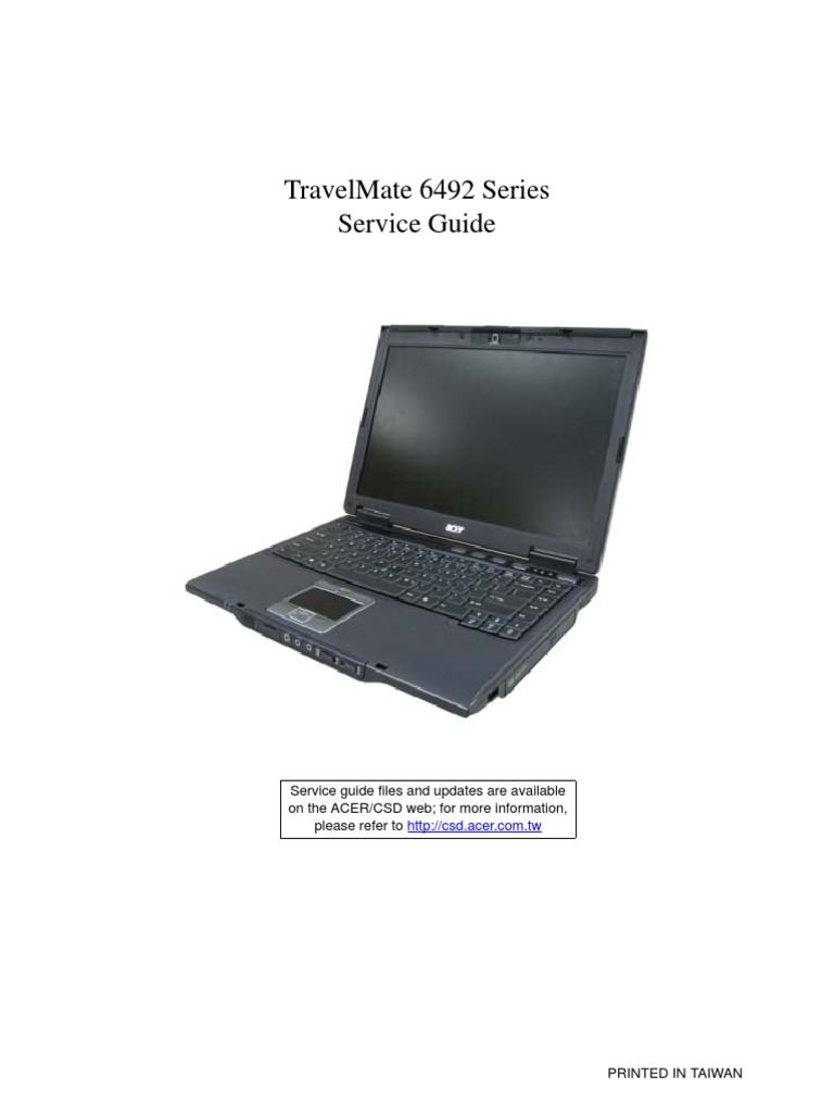 Service Manual Acer TravelMate 6492 | Usb Flash Drive | Computer Keyboard